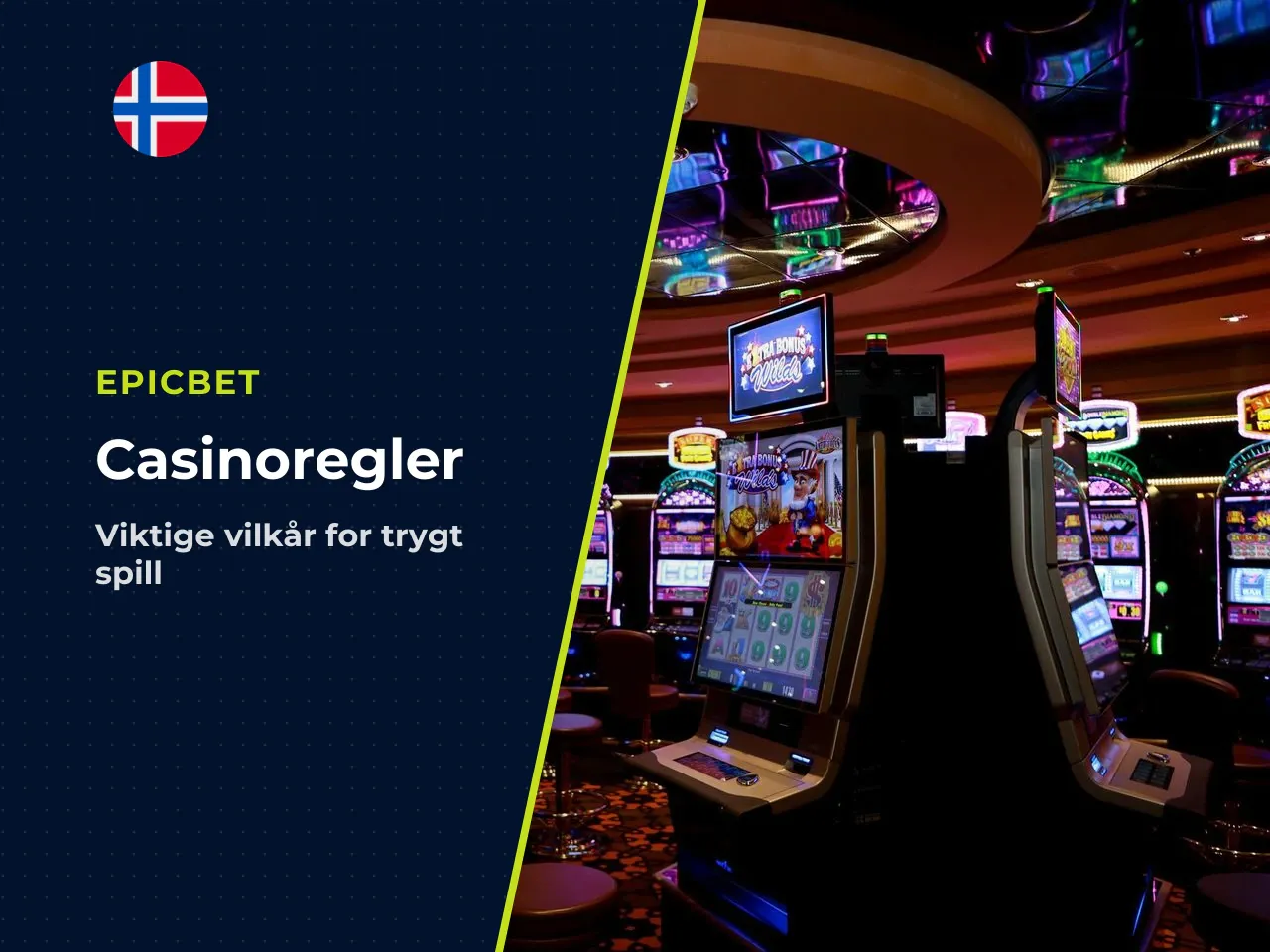 Tilgang til oppsett, bonuser og casinovilkår