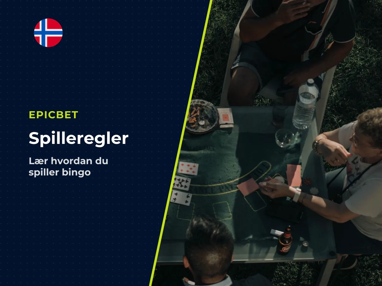Innsatser, kort og gevinstlinjer. Innsatser plasseres