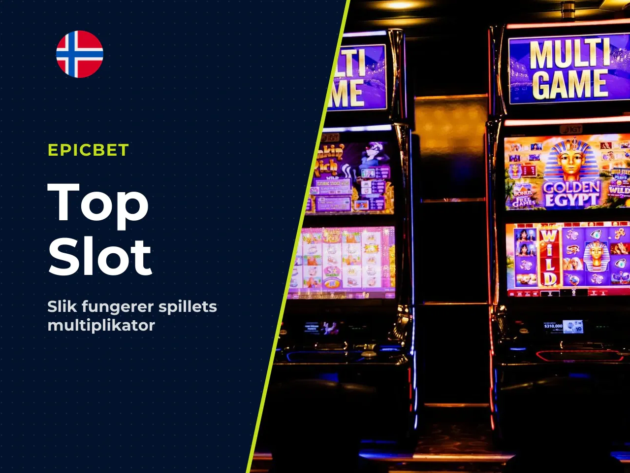 Top Slot multiplikatoren før spinnet. Kort